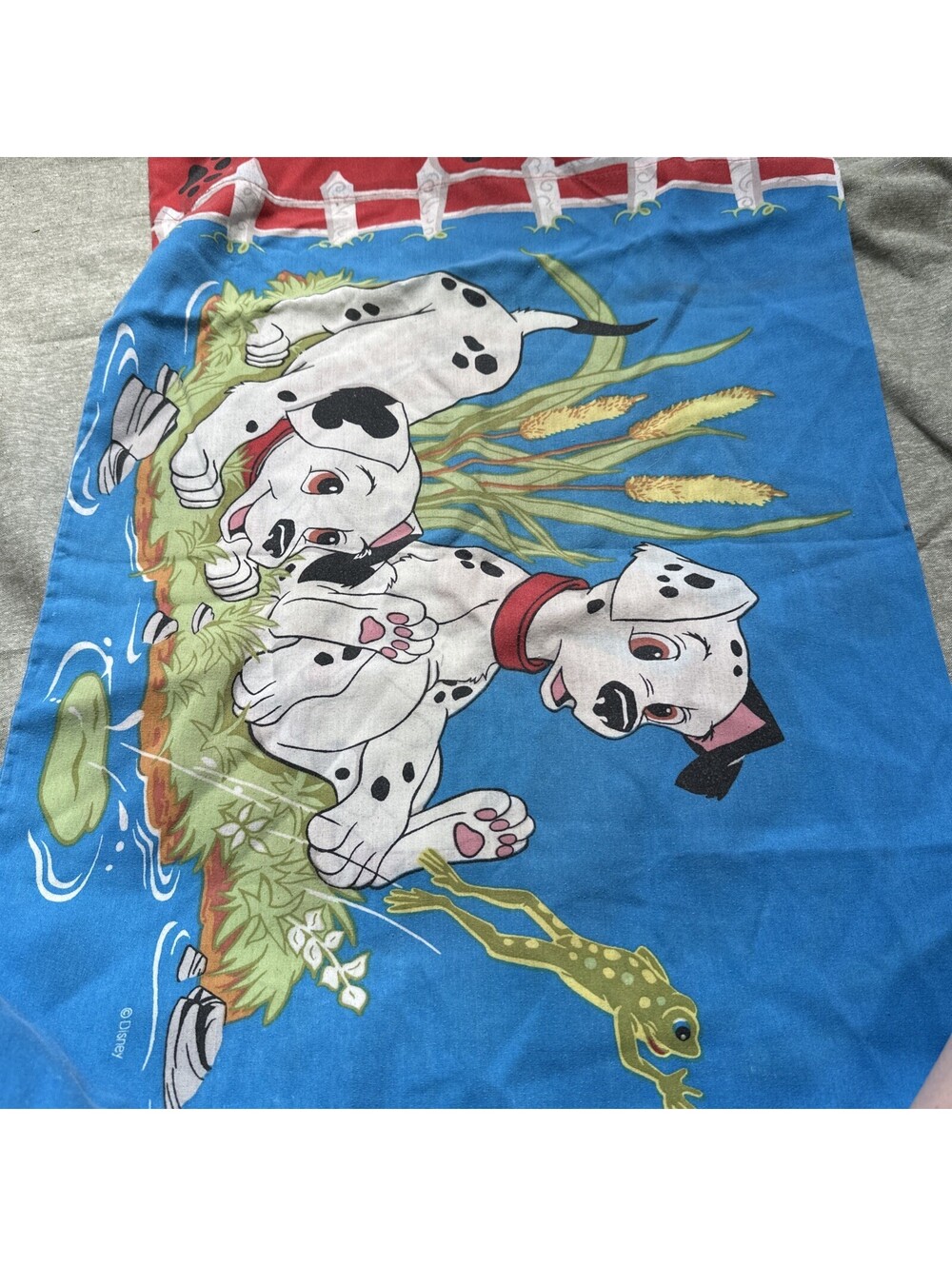 VINTAGE 1990'S DISNEY 101 DALMATIONS 2 SIDED PILLOWCASE - STANDARD (SINGLE)